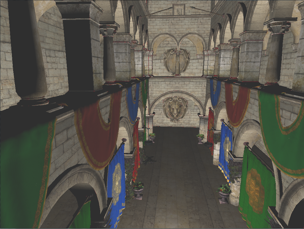 Rendered Crytek Sponza scene